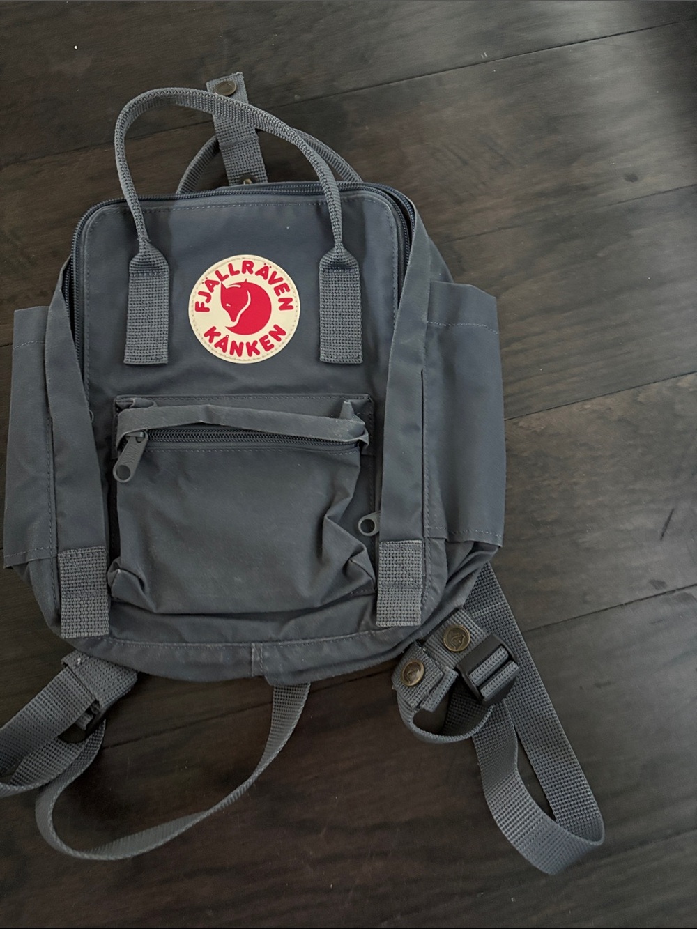 Fjallraven Kånken Mini Backpack - Dark Gray with Red Logo